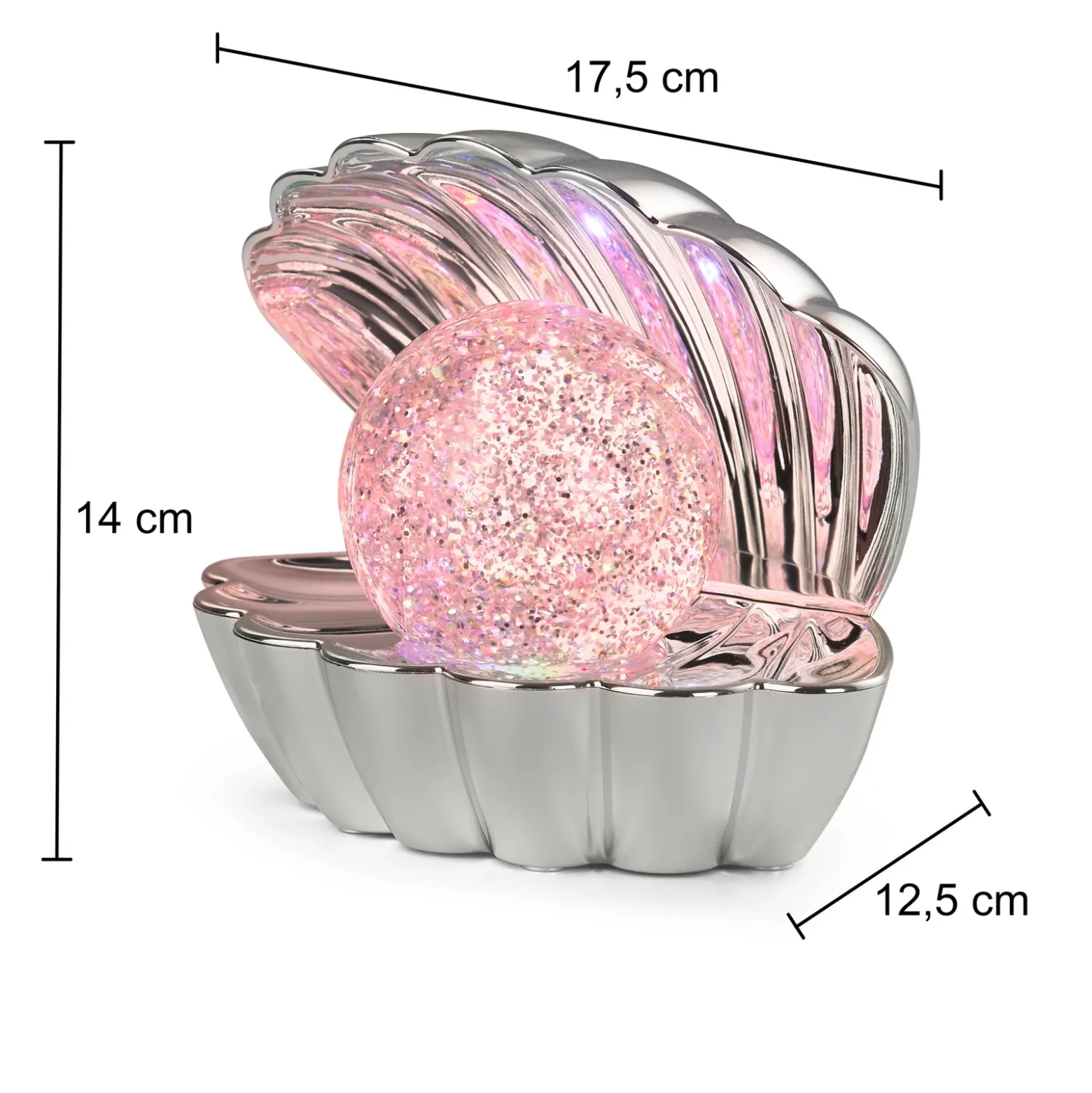 lámpara de mesa LED Shelly, color cromado, plástico, 18 cm, RGB