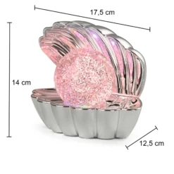 lámpara de mesa LED Shelly, color cromado, plástico, 18 cm, RGB