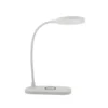 Lámpara de mesa LED Siona de Lindby, blanca, CCT, atenuable, estación de carga