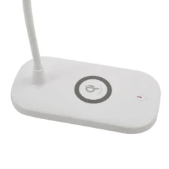 Lámpara de mesa LED Siona de Lindby, blanca, CCT, atenuable, estación de carga