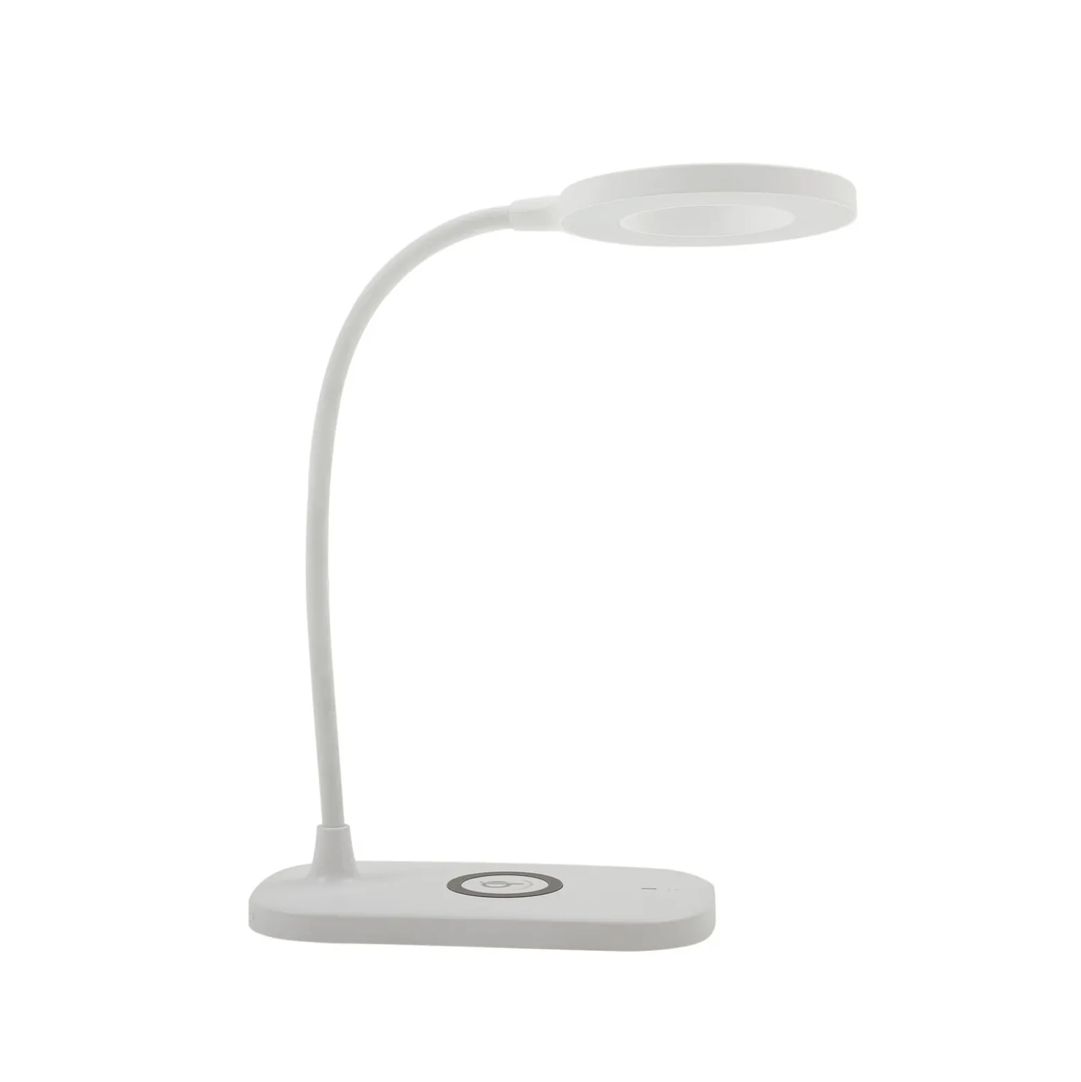 Lámpara de mesa LED Siona de Lindby, blanca, CCT, atenuable, estación de carga