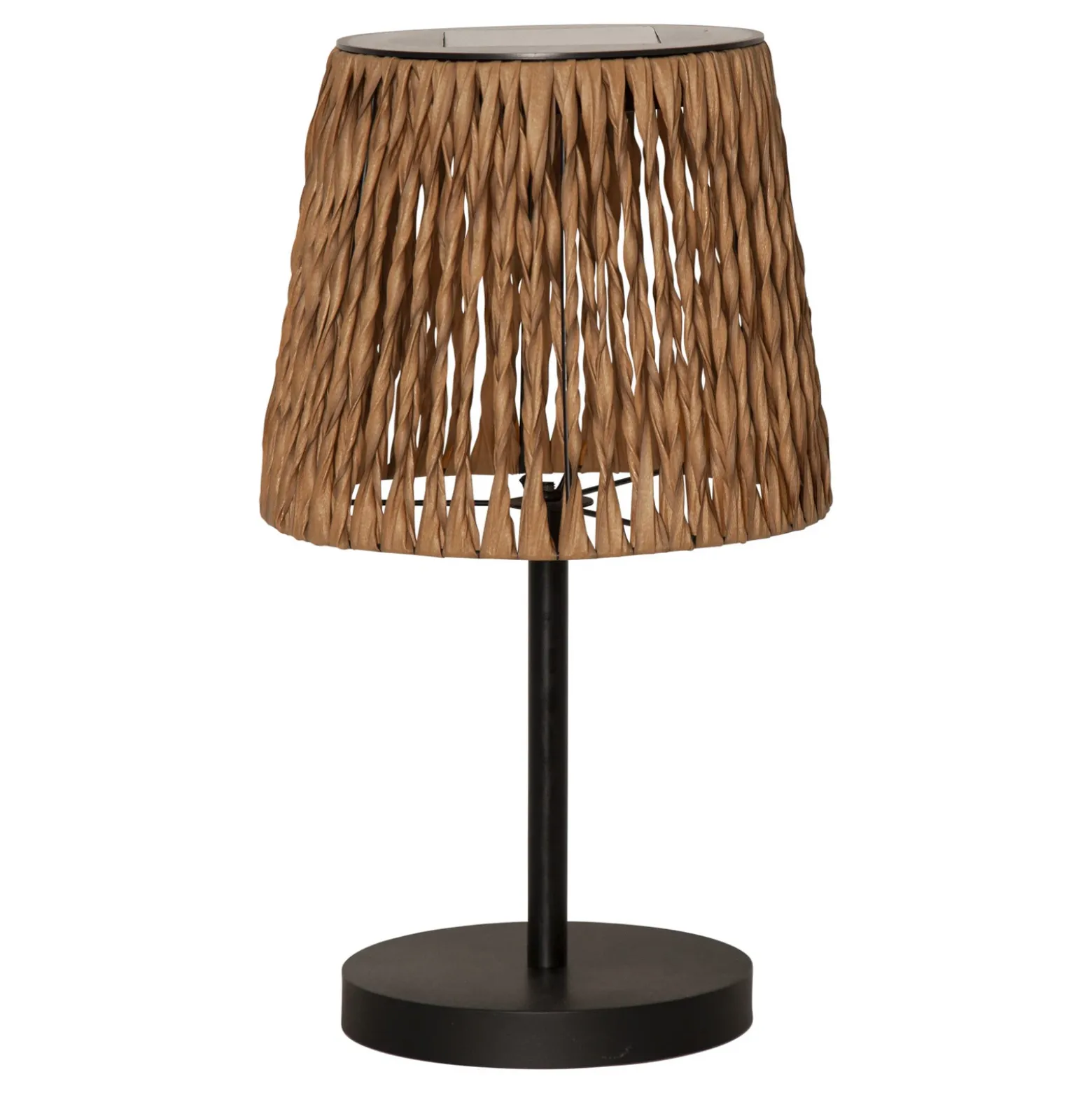 Lámpara de mesa LED solar Cesta 48cm marrón/negro plástico/metal