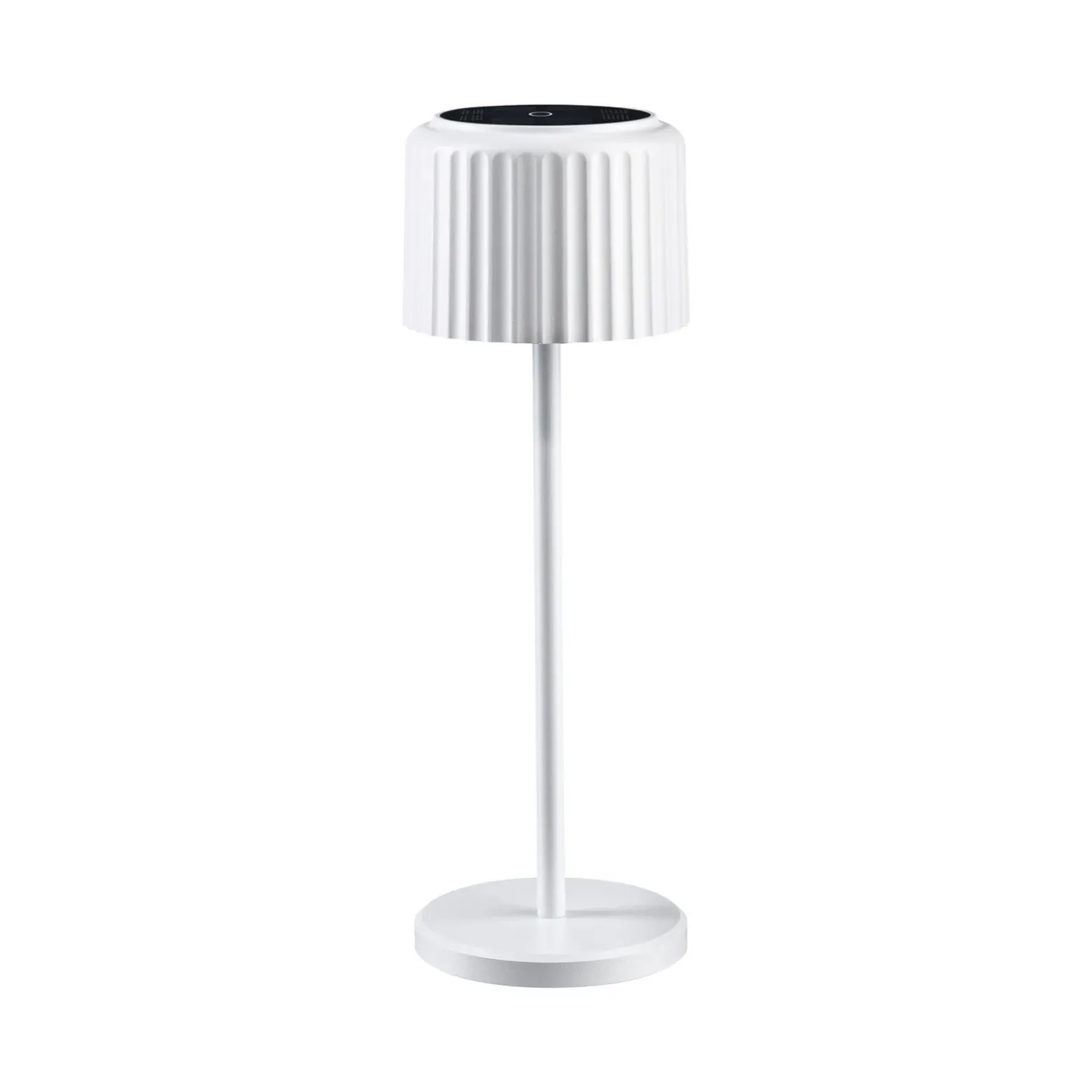 lámpara de mesa LED solar Else de Paulmann, blanca, IP44, atenuable