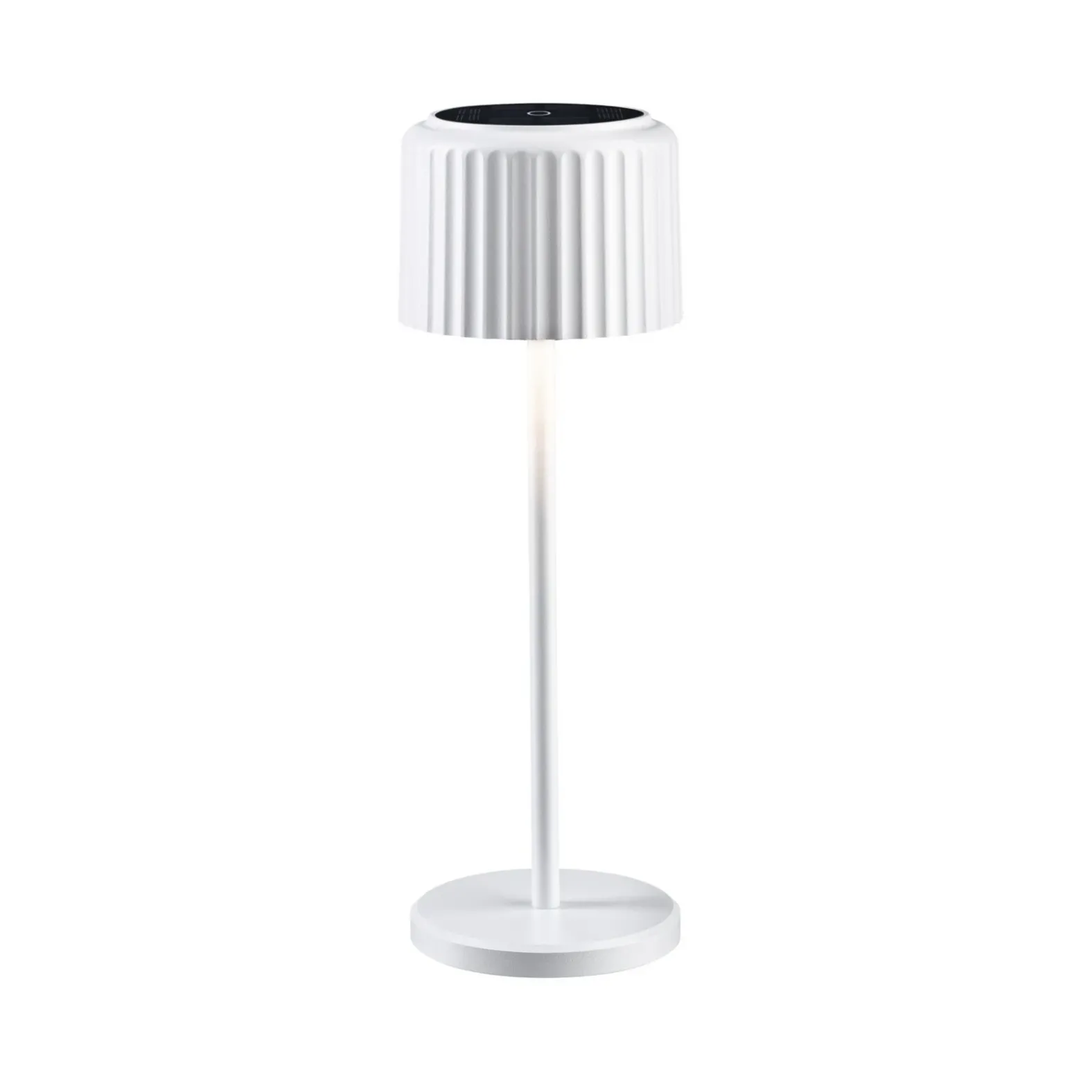 lámpara de mesa LED solar Else de Paulmann, blanca, IP44, atenuable