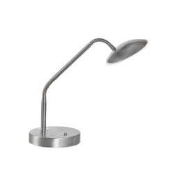 Lámpara de mesa LED Tallri, níquel, altura 60 cm, regulador táctil CCT