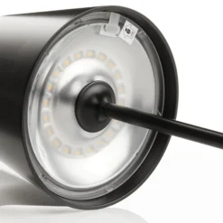 Lámpara de mesa LED Toc cargador USB, IP54, negro
