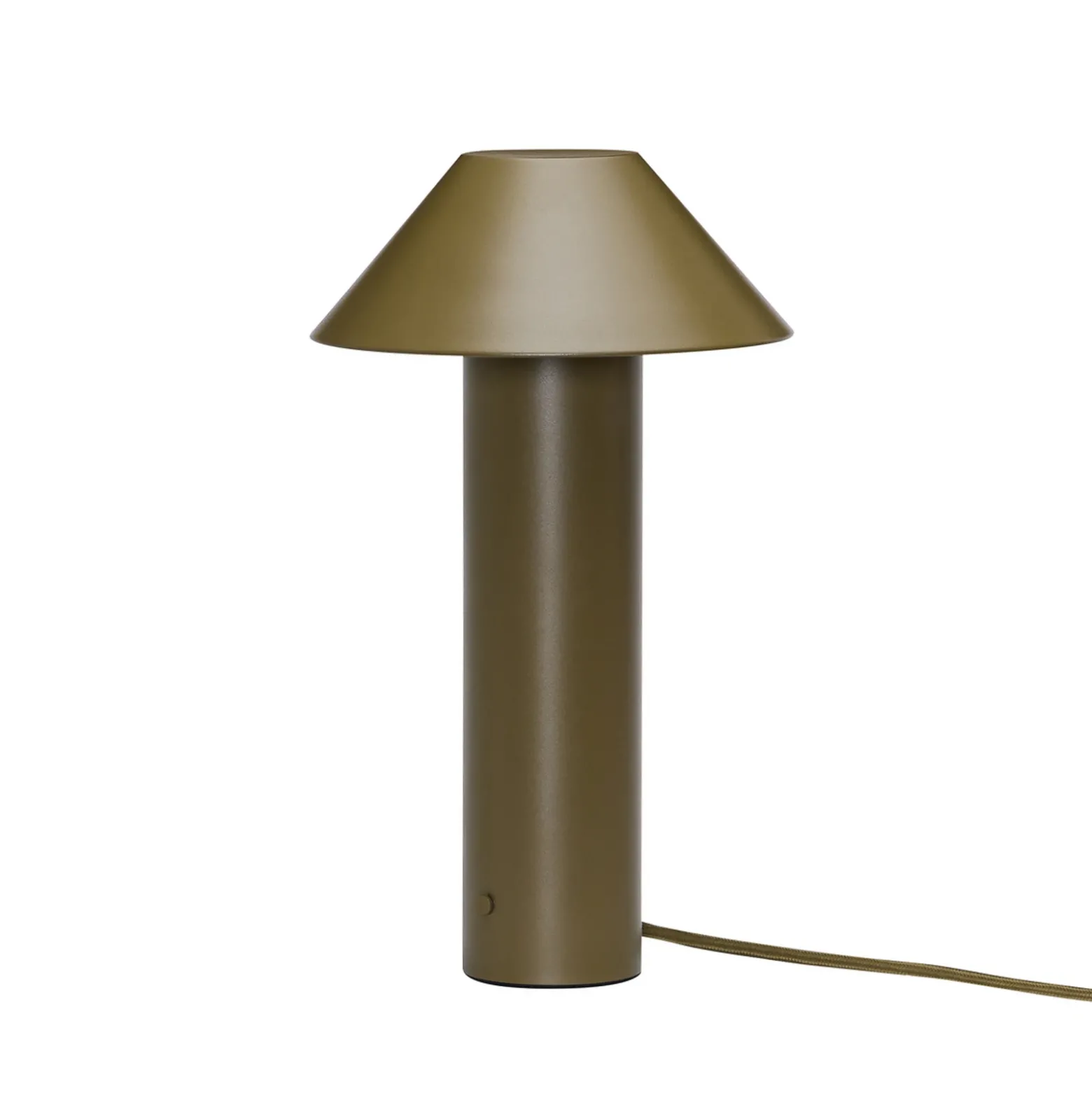 Lámpara de mesa LED Tower, verde oscuro, altura 32 cm, metal