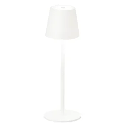 Lámpara de mesa LED Tropea batería, blanco arena