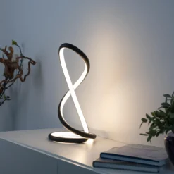 Lámpara de mesa LED Twist de Paul Neuhaus, negra, altura 42 cm