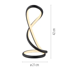 Lámpara de mesa LED Twist de Paul Neuhaus, negra, altura 42 cm