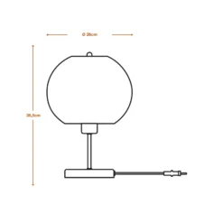 Lámpara de mesa LEDVANCE Ball, marrón, cartón ondulado, acero, E27