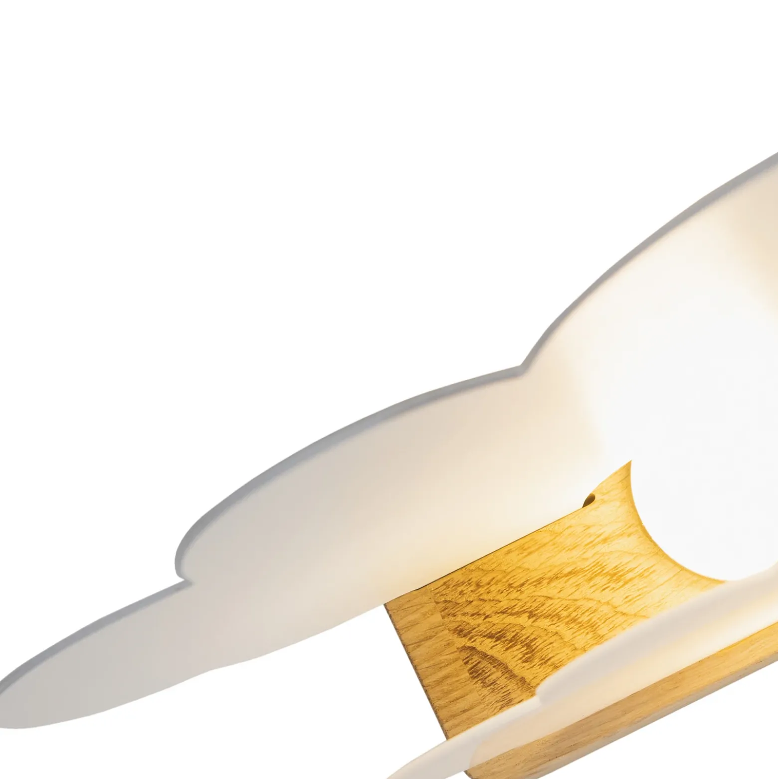 Lámpara de mesa LED Wölkchen, blanca, madera, 3000 K, atenuable