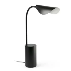 Lámpara de mesa Liggera, negra, acero, altura 27,9 cm