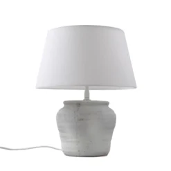 Lámpara de mesa Lindby Aelith, Ø 30 cm, blanca, cerámica, E27