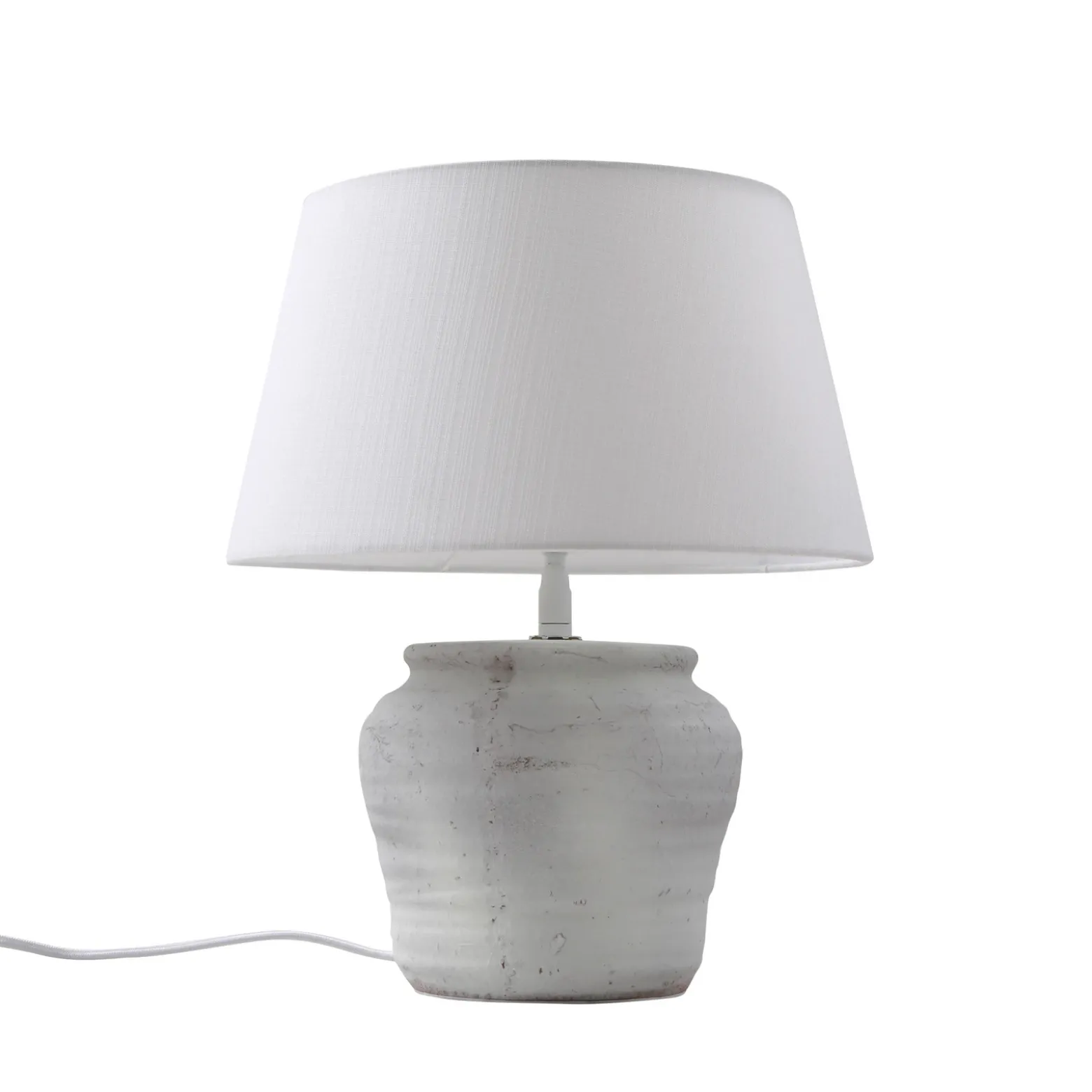 Lámpara de mesa Lindby Aelith, Ø 30 cm, blanca, cerámica, E27