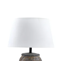 Lámpara de mesa Lindby Aelith, Ø 30 cm, gris, cerámica, E27