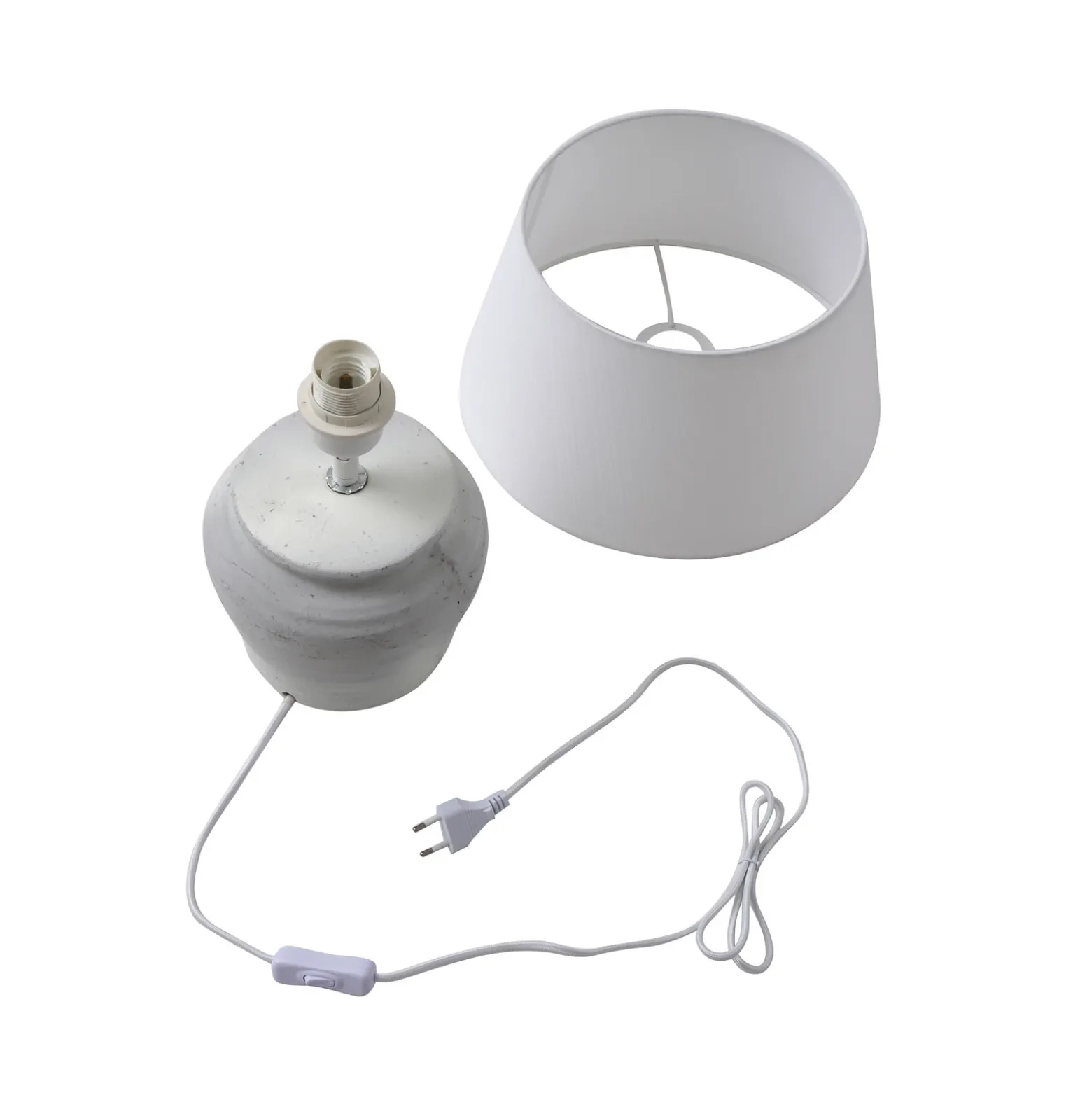 Lámpara de mesa Lindby Aelith, Ø 30 cm, blanca, cerámica, E27