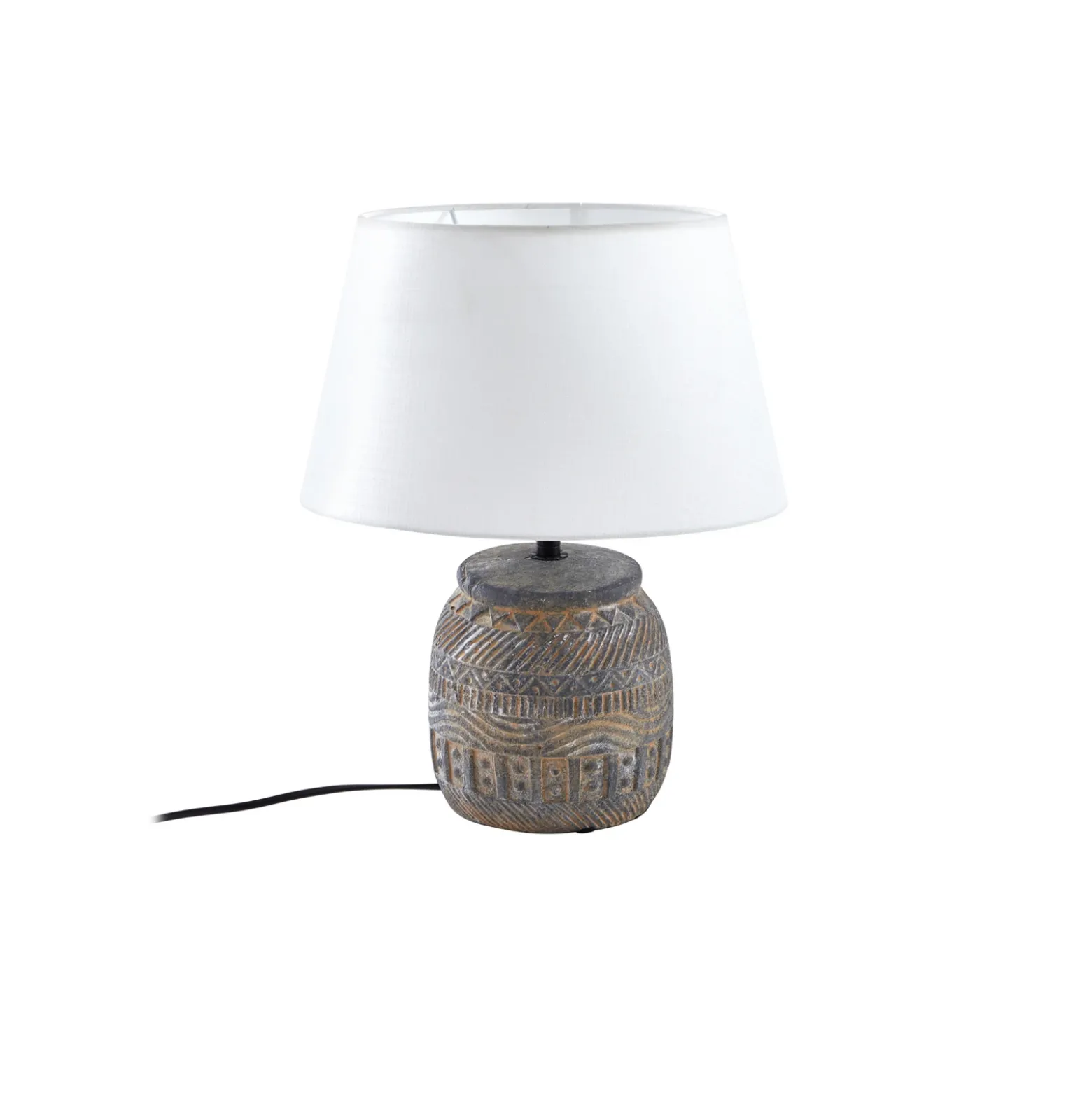 Lámpara de mesa Lindby Aelith, Ø 30 cm, gris, cerámica, E27