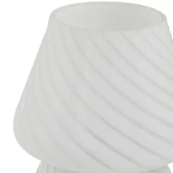 Lámpara de mesa Lindby Andriana, blanca, cristal, Ø 15 cm