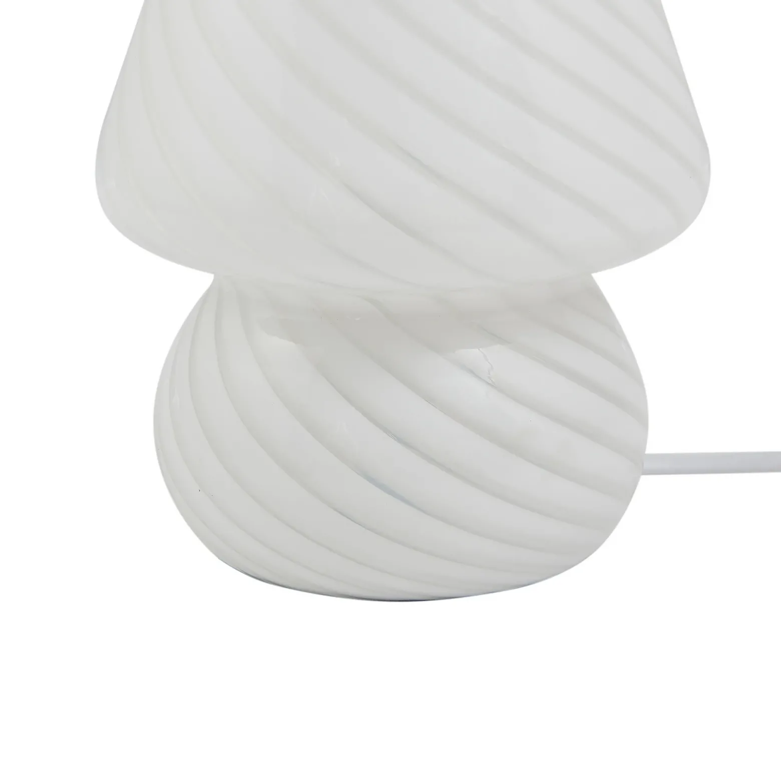 Lámpara de mesa Lindby Andriana, blanca, cristal, Ø 15 cm