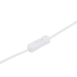 Lámpara de mesa Lindby Andriana, blanca, cristal, Ø 15 cm