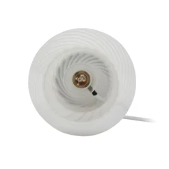 Lámpara de mesa Lindby Andriana, blanca, cristal, Ø 15 cm