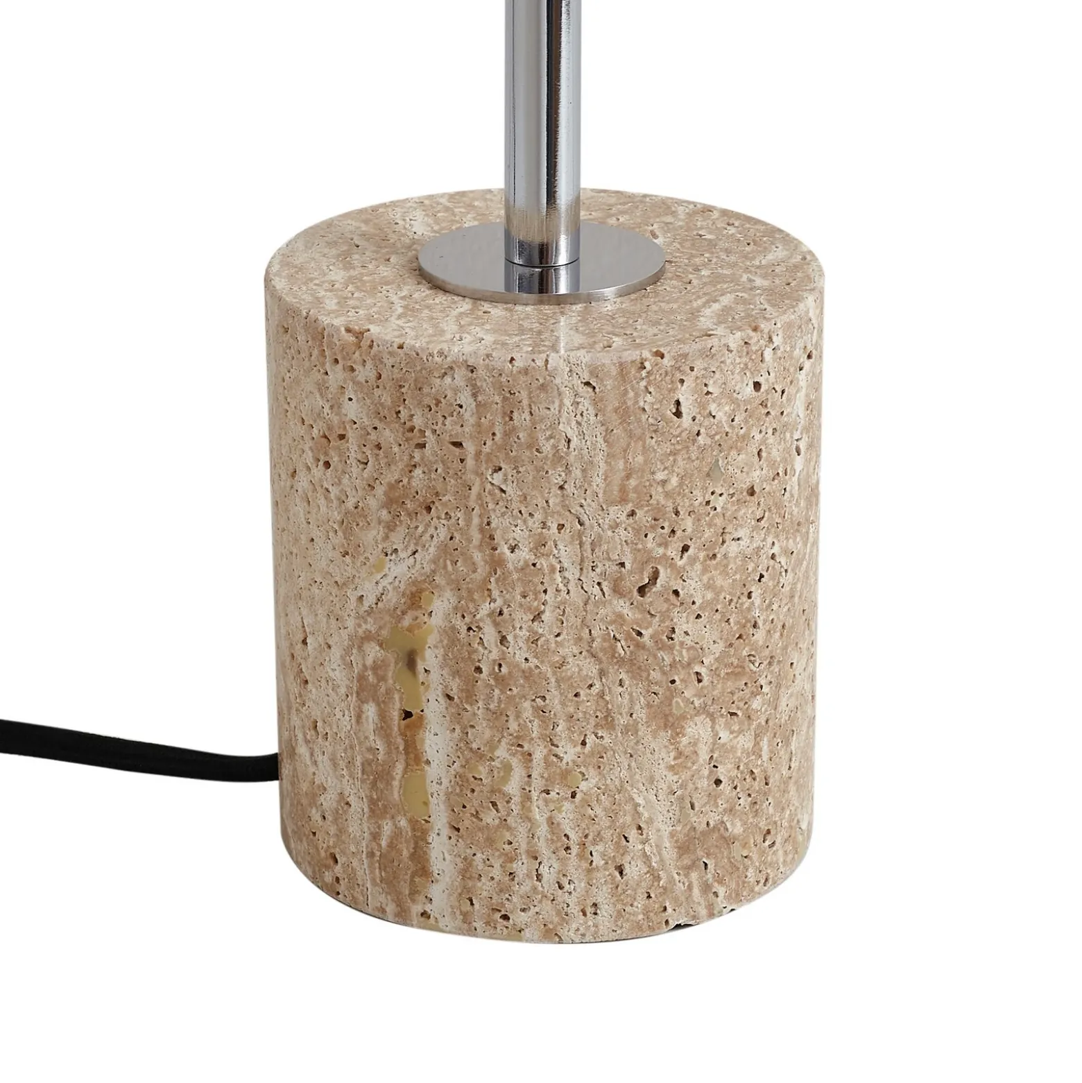 Lámpara de mesa Lindby Branford, retro, beige, metal/travertino
