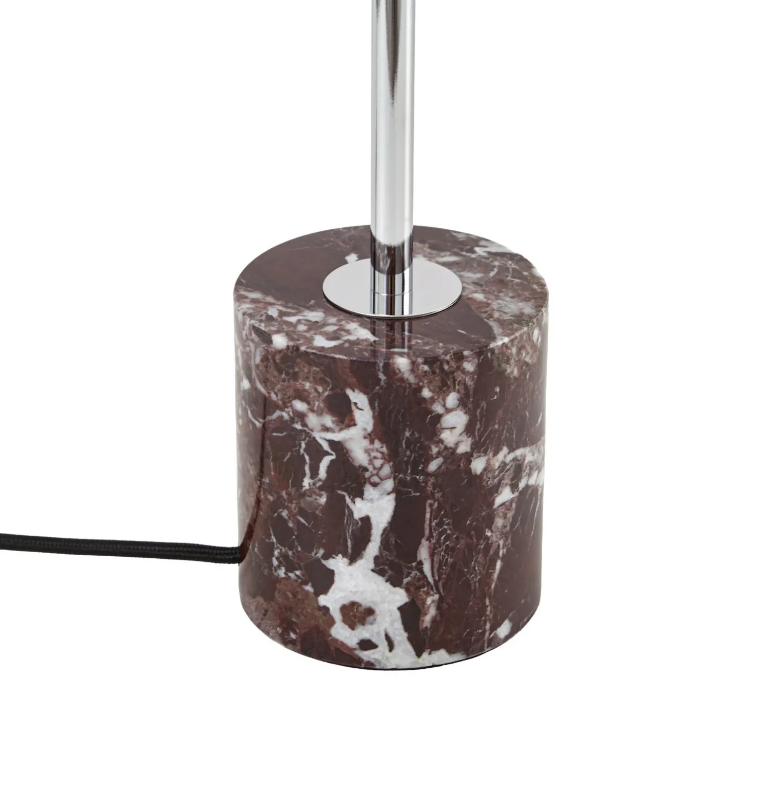 Lámpara de mesa Lindby Branford, estilo retro, color burdeos, cristal/mármol