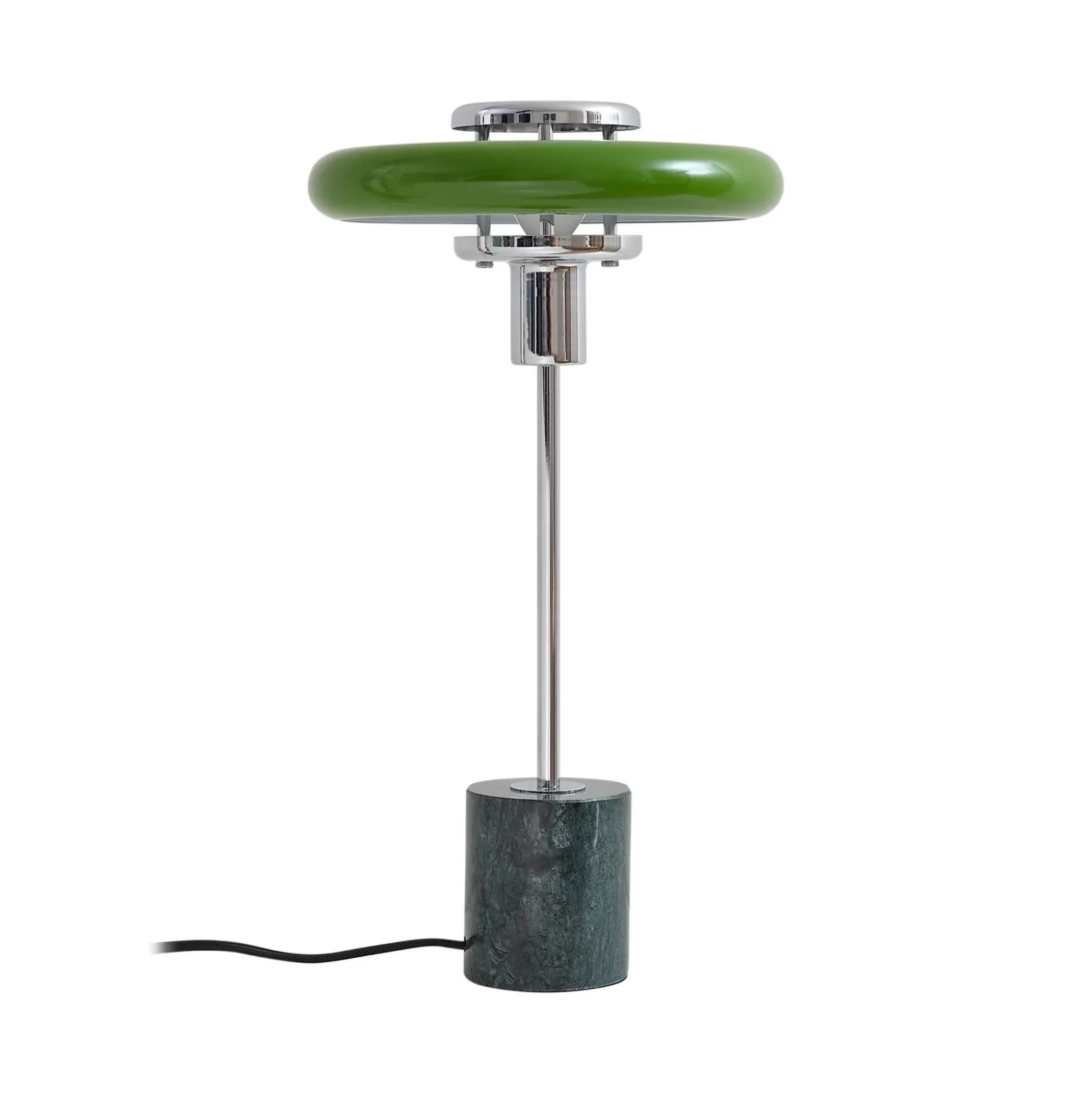 Lámpara de mesa Lindby Branford, retro, verde, metal/mármol