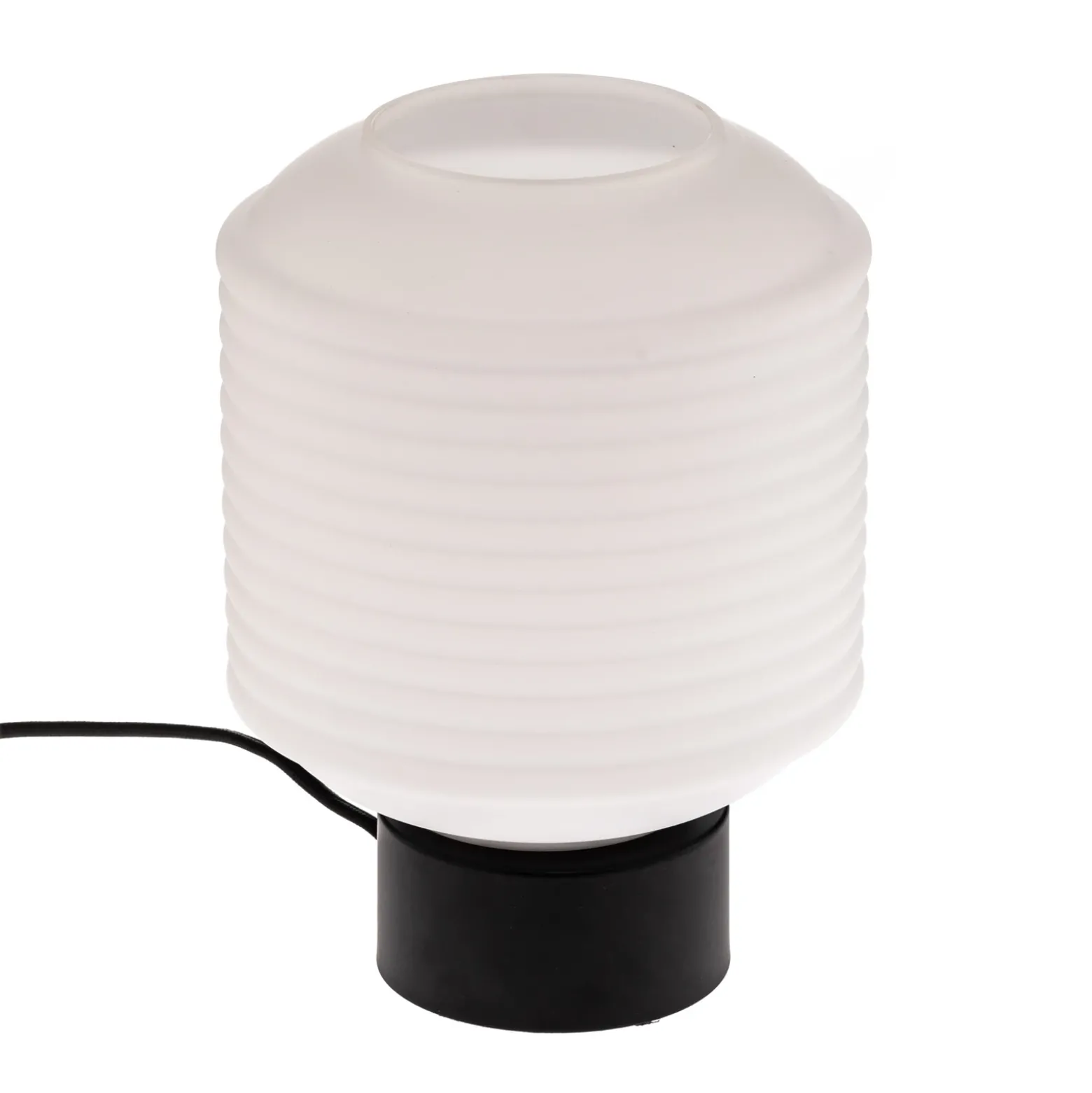 Lámpara de mesa Lindby Cagla, blanca, cristal, 25 cm altura, E27