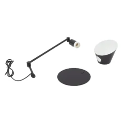 Lámpara de mesa Lindby Corali, negra, metal, altura 64cm