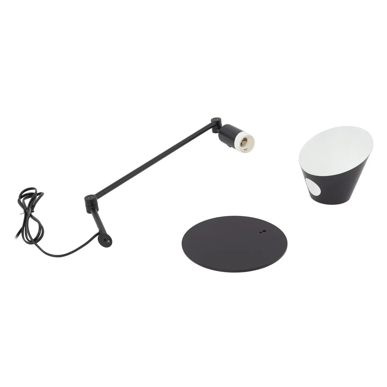 Lámpara de mesa Lindby Corali, negra, metal, altura 64cm