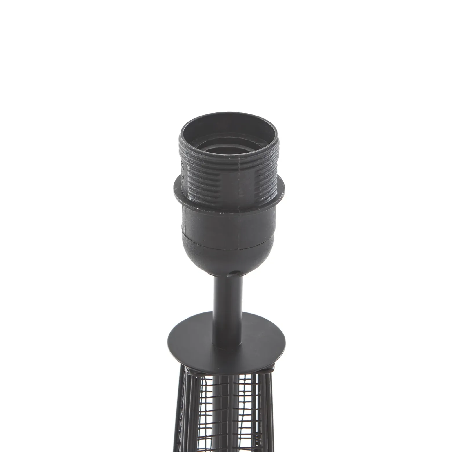 Lámpara de mesa Lindby Croia, negra, metal, Ø 28 cm, E27