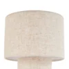 Lámpara de mesa Lindby Elfie, Ø 23 cm, beige, lino, E27