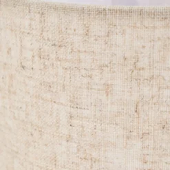 Lámpara de mesa Lindby Elfie, Ø 23 cm, beige, lino, E27
