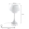 Lámpara de mesa Lindby Eryndor, blanca, textil, Ø 30 cm, E27