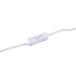 Lámpara de mesa Lindby Eryndor, blanca, textil, Ø 30 cm, E27