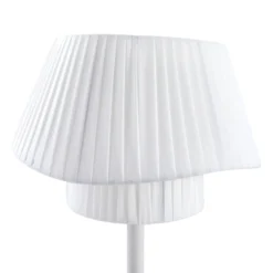 Lámpara de mesa Lindby Eryndor, blanca, textil, Ø 30 cm, E27
