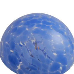 Lámpara de mesa Lindby Hubi, azul, cristal, Ø 22 cm, forma de seta