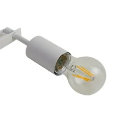 Lámpara de mesa Lindby Hubi, blanca, cristal, Ø 22 cm, forma de seta