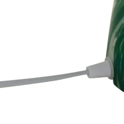 Lámpara de mesa Lindby Hubi, verde, cristal, Ø 22 cm, forma de seta