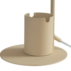 Lámpara de mesa Lindby Ilmar, beige/blanco, metal, Ø 12 cm