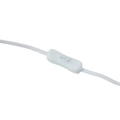 Lámpara de mesa Lindby Jone, blanca, textil, 30 cm