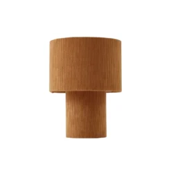 Lámpara de mesa Lindby Jone, marrón claro, textil, 30 cm de altura, E27