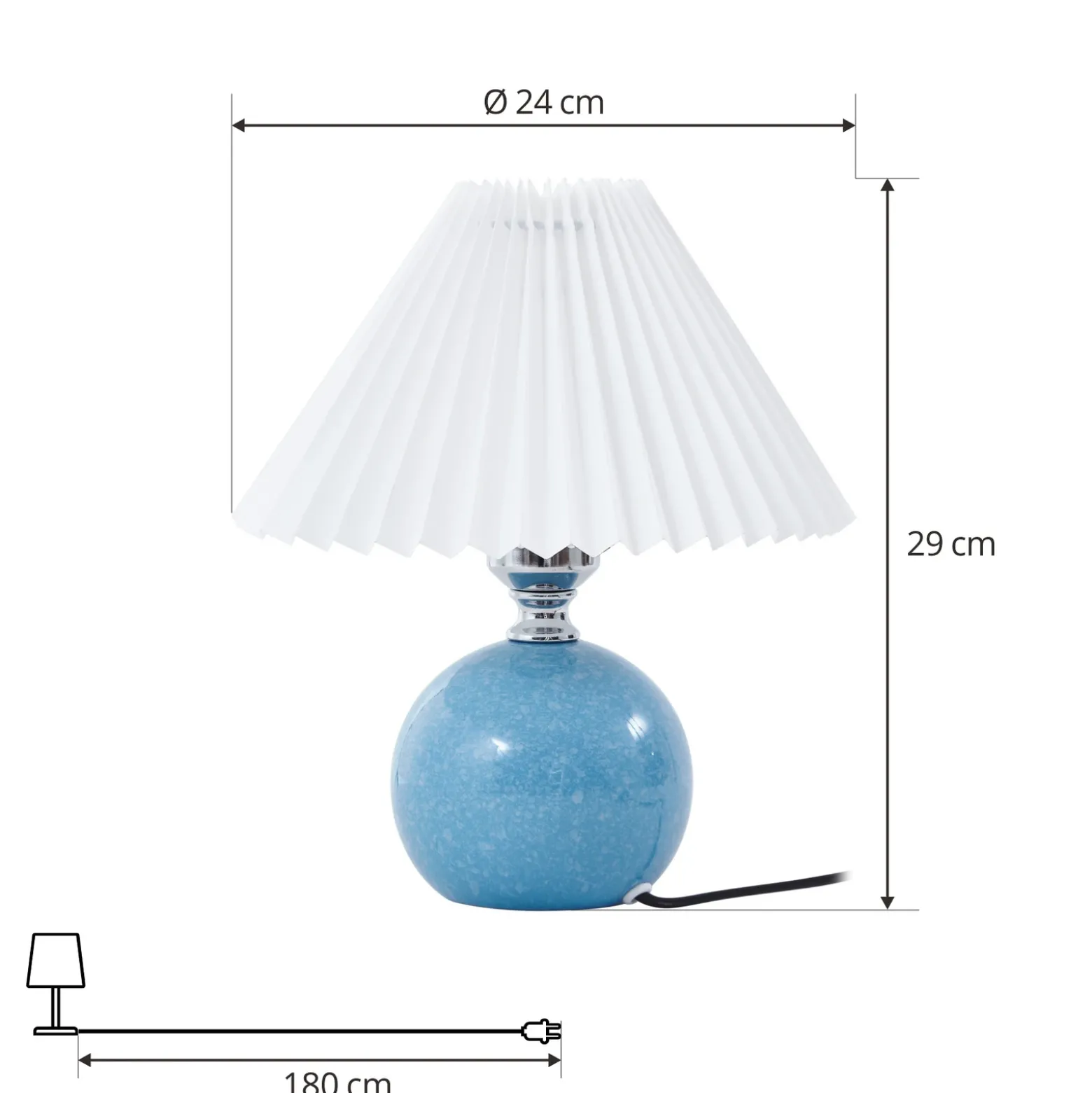 Lámpara de mesa Lindby Kerimi, cerámica, azul