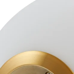 Lámpara de mesa Lindby Kirstan, beige, blanco, cristal, piedra, 33 cm