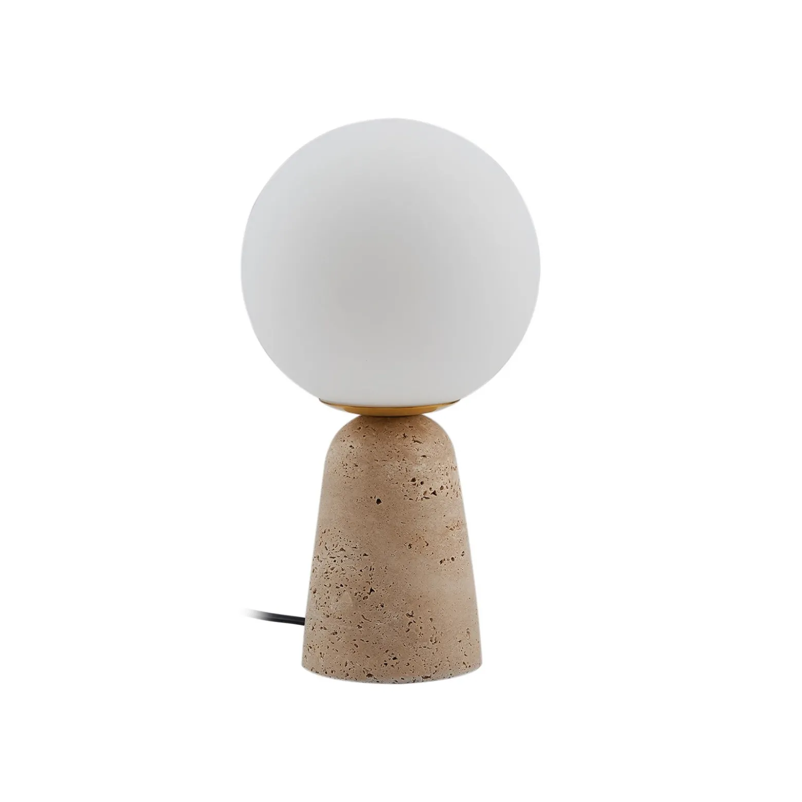 Lámpara de mesa Lindby Kirstan, beige, blanco, cristal, piedra, 33 cm