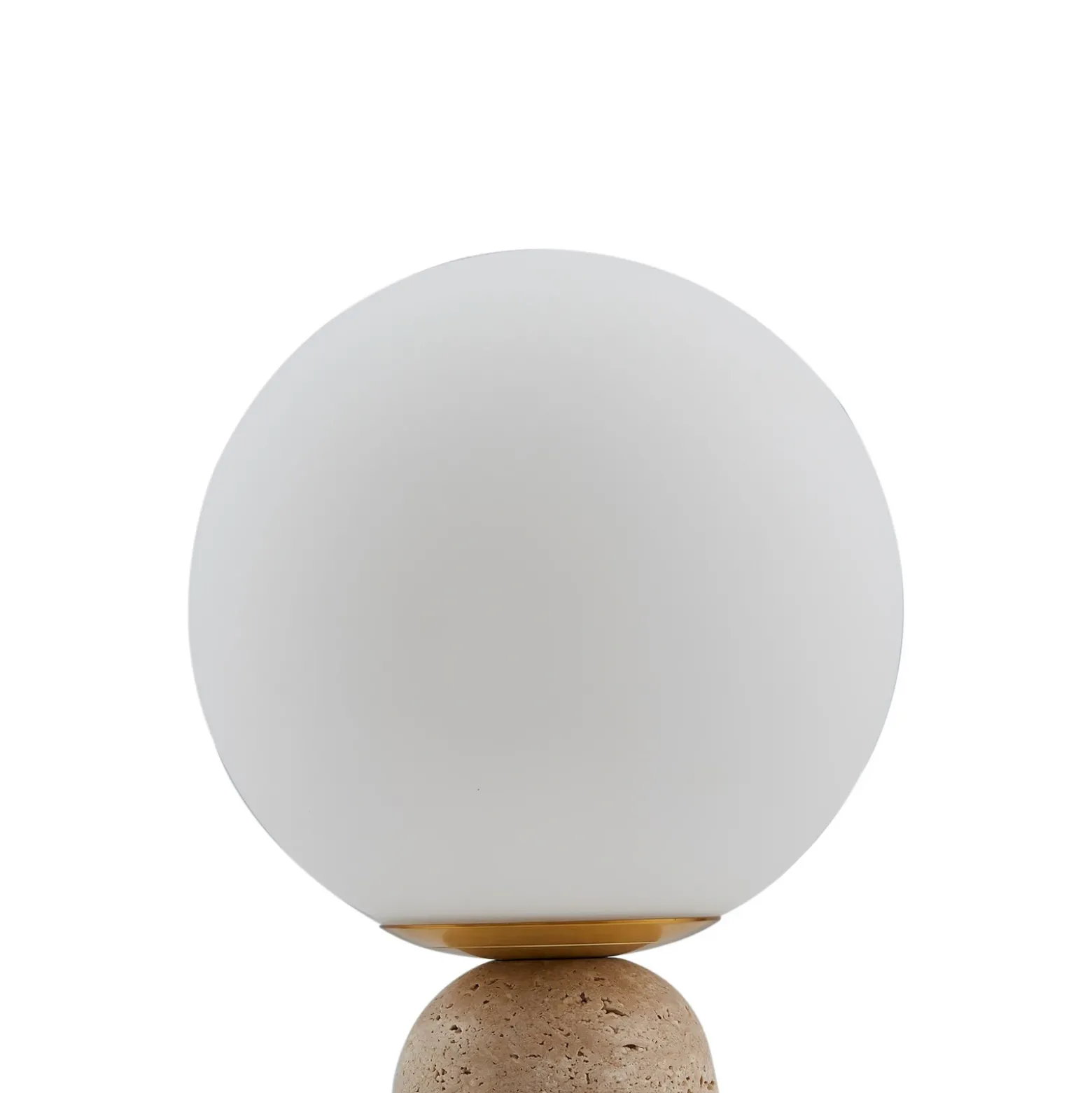 Lámpara de mesa Lindby Kirstan, beige, blanco, cristal, piedra, 33 cm