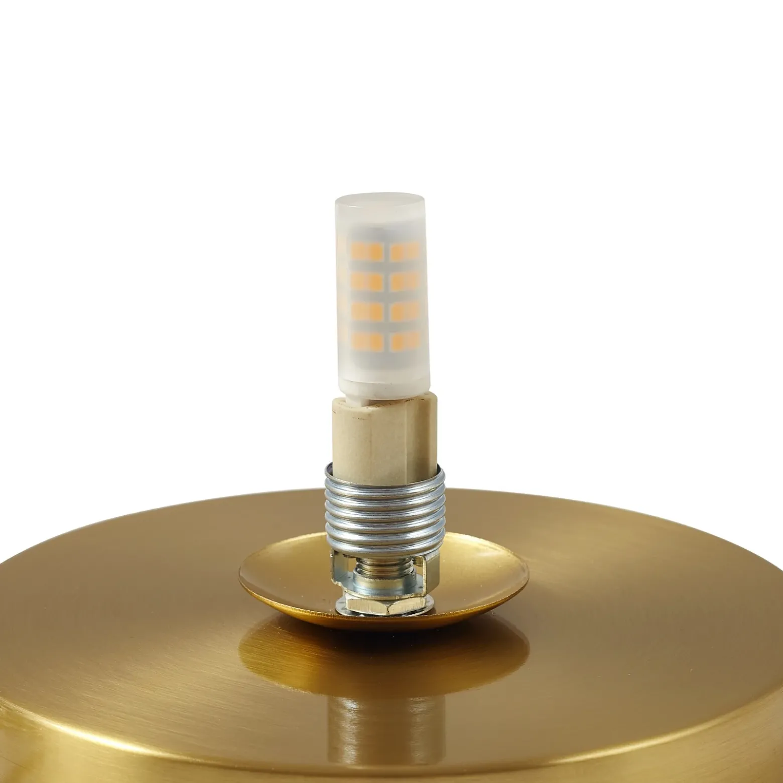 Lámpara de mesa Lindby Kupla, opal/claro, cristal, Ø 20 cm, G9