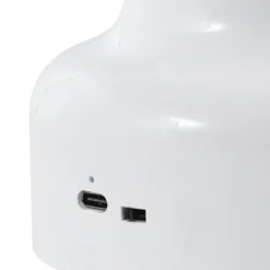 Lámpara de mesa Lindby LED recargable Maxentius, crema, cristal, atenuador